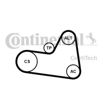 Комплект (ремінь+ролики) CONTINENTAL Contitech 6PK1710K1