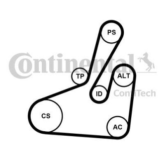 Комплект (ремінь+ролики) CONTINENTAL Contitech 6PK1710K2