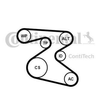 Комплект (ремінь+ролики) CONTINENTAL Contitech 6PK1873K1