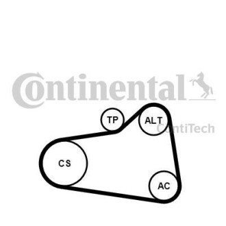 Комплект (ремінь+ролики) CONTINENTAL Contitech 6PK905EXTRAK1