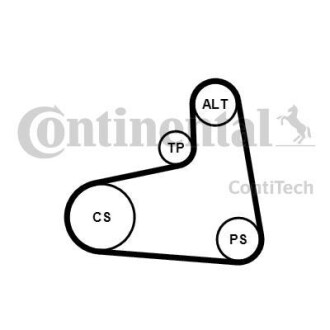 Комплект (ремінь+ролики) CONTINENTAL Contitech 6PK906K3