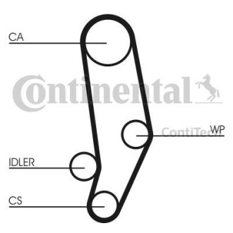 Комплект (ремінь+ролик+помпа) Contitech CT704WP2PRO