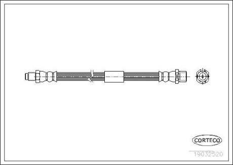 Шланг гальмівний CORTECO 19032520