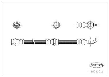 Шланг гальмівний Mazda 626 97- F L&R CORTECO 19033016 (фото 1)
