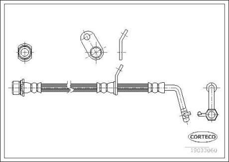 Тормозной шланг CORTECO 19033060 (фото 1)
