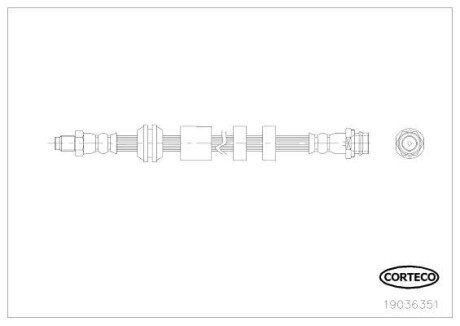 Шланг гальмівний CORTECO 19036351