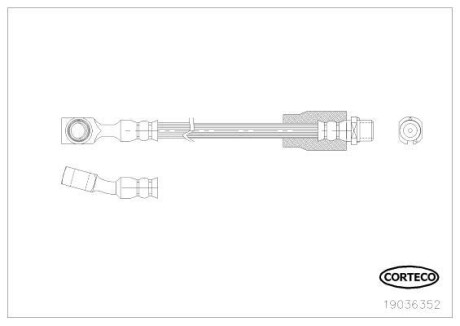 Тормозной шланг CORTECO 19036352