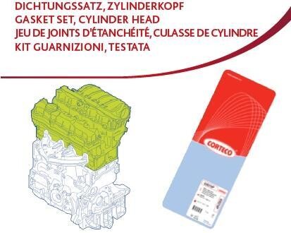 Комплект прокладок, головка цилиндра CORTECO 417387P