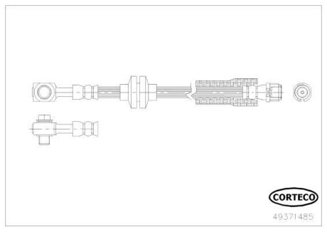 Шланг гальмівний GIĘTKI OPEL ASTRA J 09- PRZÓD Тормозной шланг CORTECO 49371485