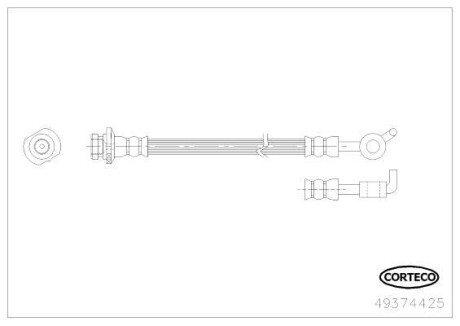 Przewуd ham. T. QASHQAI 1.6 07- /lewy/ + CORTECO 49374425