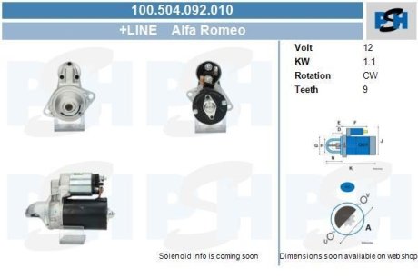 Стартер CV PSH 100504092010 (фото 1)