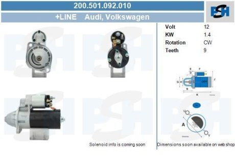 Стартер CV PSH 200501092010 (фото 1)