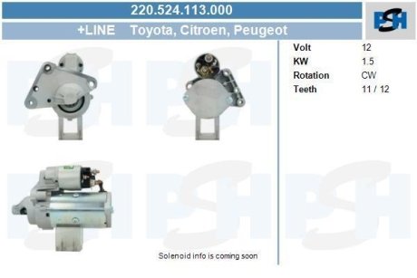 Стартер CV PSH 220524113000 (фото 1)