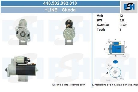 Стартер CV PSH 440502092010