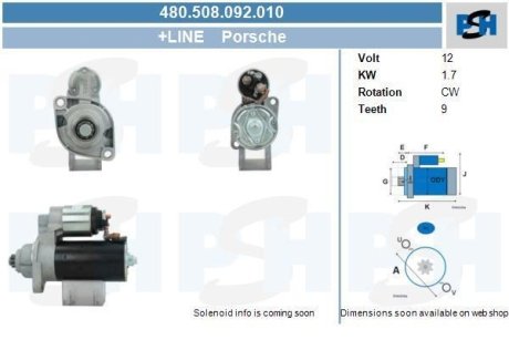 Стартер CV PSH 480508092010 (фото 1)