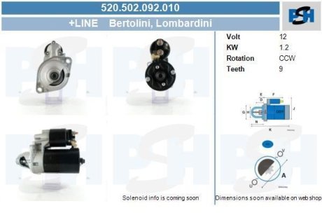 Стартер CV PSH 520502092010