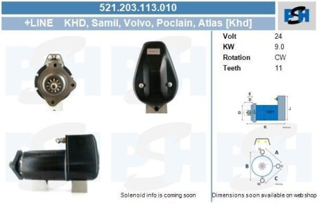 Стартер Deutz Fahr Khd 9.0 kw CV PSH 521.203.113.010