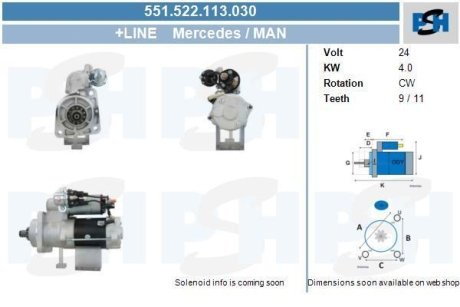 Стартер CV PSH 551522113030