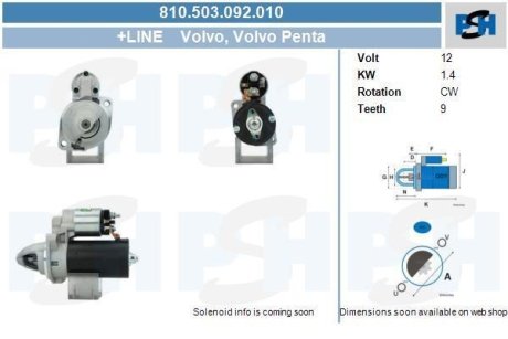 Стартер CV PSH 810503092010