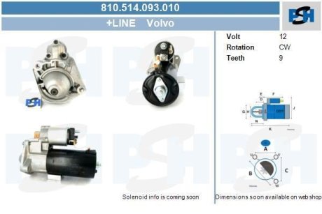 Стартер CV PSH 810514093010 (фото 1)