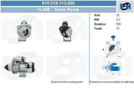 Стартер CV PSH 810519113000