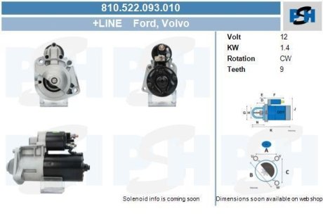 Стартер CV PSH 810522093010