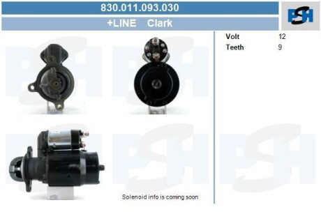Стартер Clark 1.4 kw CV PSH 830.011.093.030