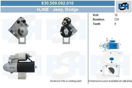 Стартер CV PSH 830509092010