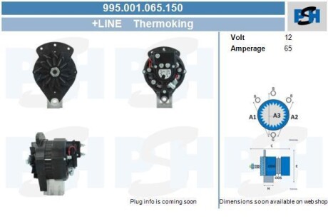 Генератор Thermoking 65A CV PSH 995.001.065.150