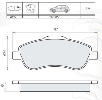 Дисковые тормозные колодки, комплект DAFMI DAFMI / INTELLI D512E