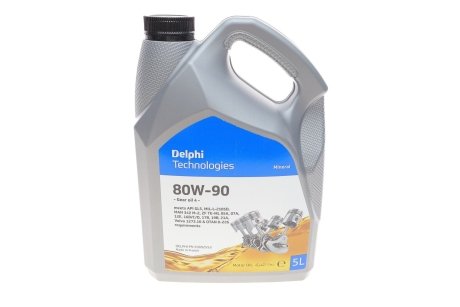 Трансмісійна олива Gear Oil 4 GL-5 80W-90, 5л Delphi 93892553