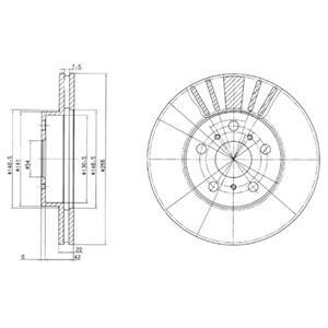 Диск гальмівний TOYOTA Camry/Carina/Celica "F D=255mm "86-97 Delphi BG2596