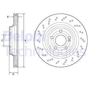 Tarcza ham. MERCEDES SL350, SL400, SL500 Delphi BG4920C