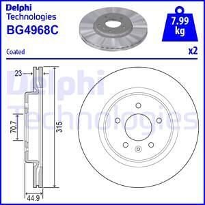 Диск гальмівнийTYL Delphi BG4968C