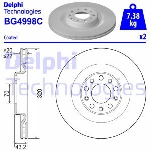 Tarcza ham. ALFAROMEO Tyі 08/2016> Delphi BG4998C