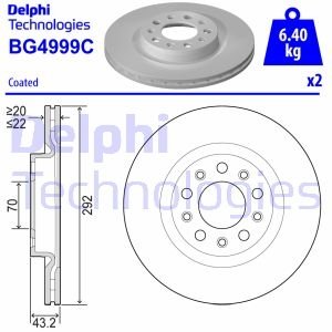 Тормозной диск Delphi BG4999C