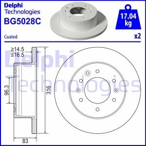 Tarcza ham. HYUNDAI Tyі 04/2015> Delphi BG5028C (фото 1)