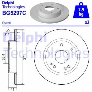 Тормозной диск Delphi BG5297C