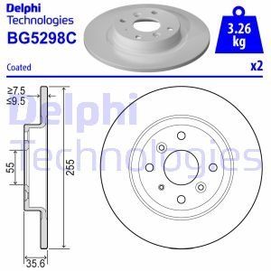 Тормозной диск Delphi BG5298C