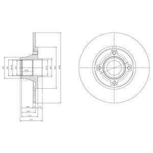 Brake disk with bearing Delphi BG9033RSC