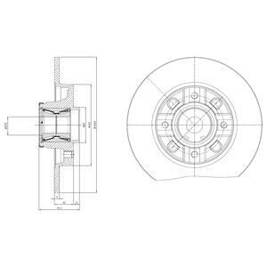 Brake disk with bearing Delphi BG9116RSC