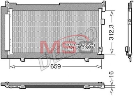 Конденсер кондиціонера (з осушувачем) DENSO DCN36006