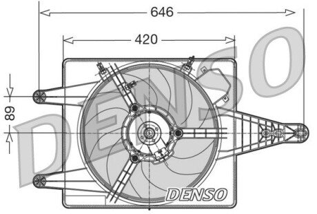 Вентилятор, охлаждение двигателя DENSO DER01010