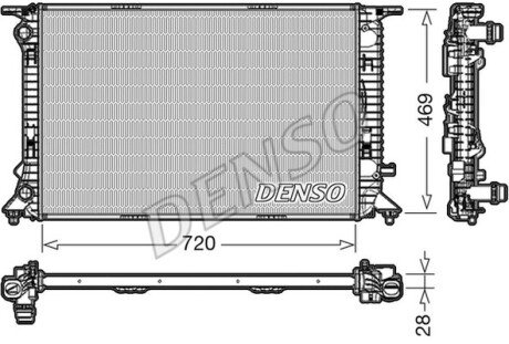 Радиатор, охлаждение двигателя DENSO DRM02022