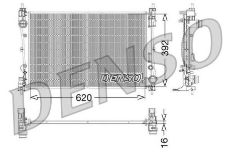 Радиатор, охлаждение двигателя DENSO DRM09115