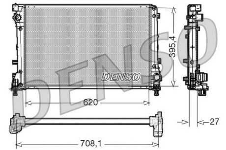 Радиатор, охлаждение двигателя DENSO DRM09163