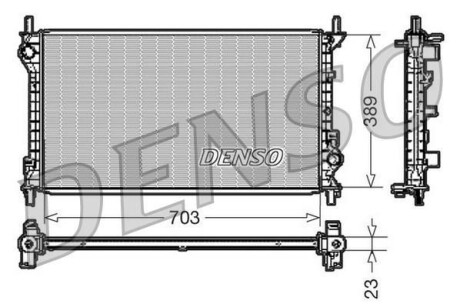 Радиатор, охлаждение двигателя DENSO DRM10108 (фото 1)