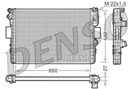 Радиатор, охлаждение двигателя DENSO DRM12002