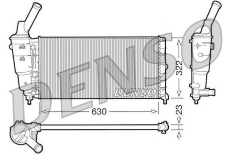 Радиатор, охлаждение двигателя DENSO DRM13005