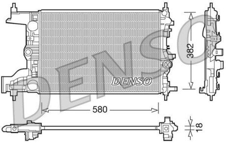 Радіатор, охолодження двигуна DENSO DRM20094